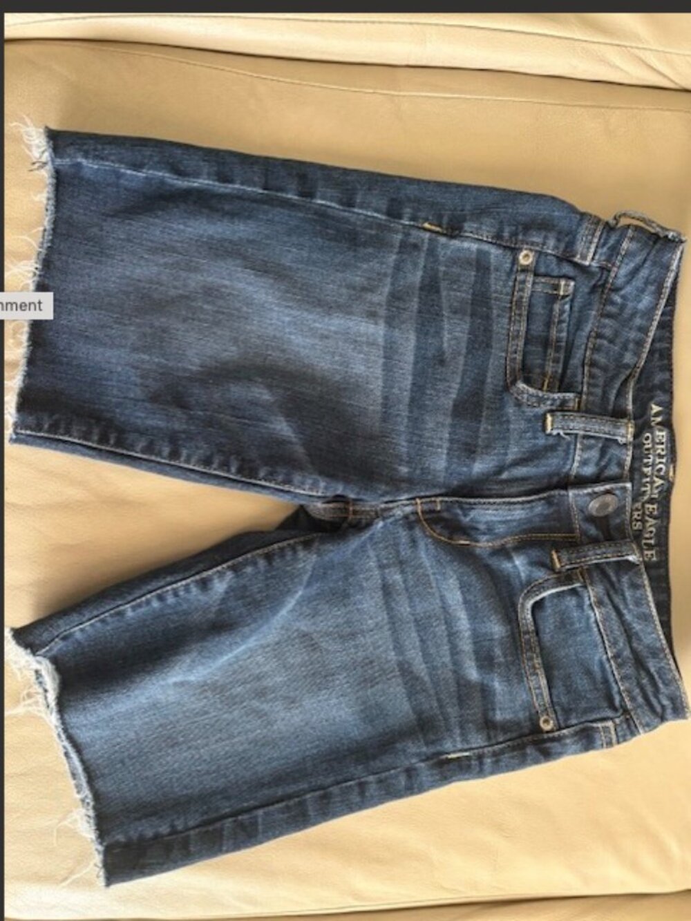 American Eagle Outfitters Mid-Thigh Navy Blue Denim Shorts